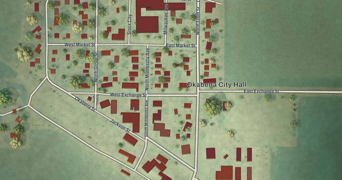 Map of Okabena, Minnesota in 2026