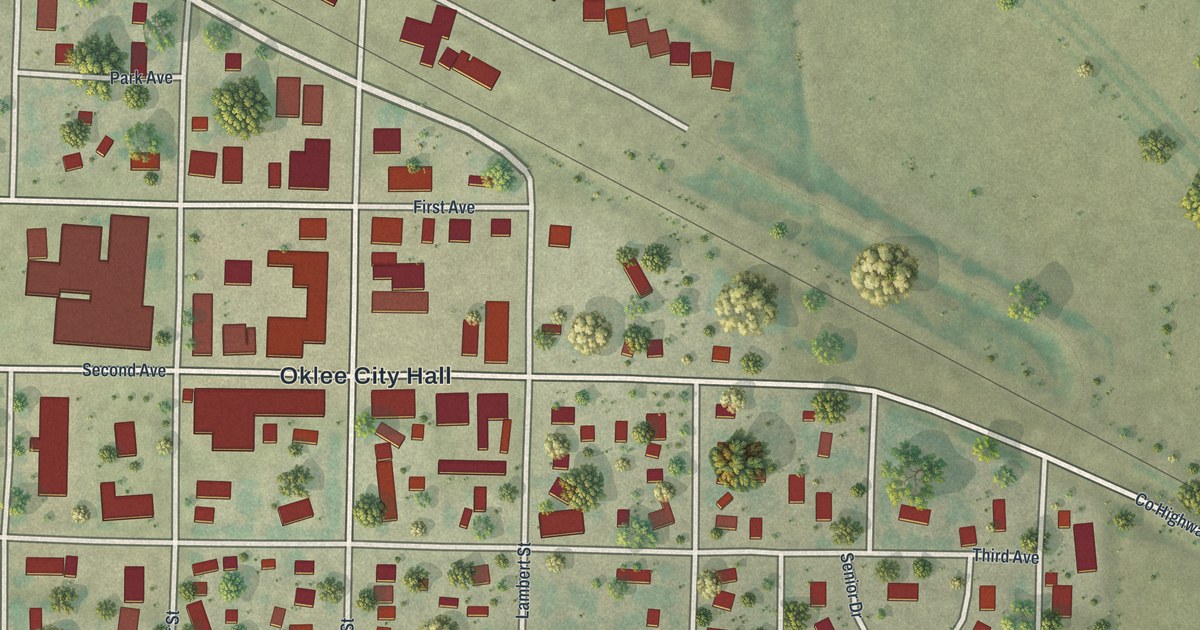 Map of Oklee, Minnesota in 2026