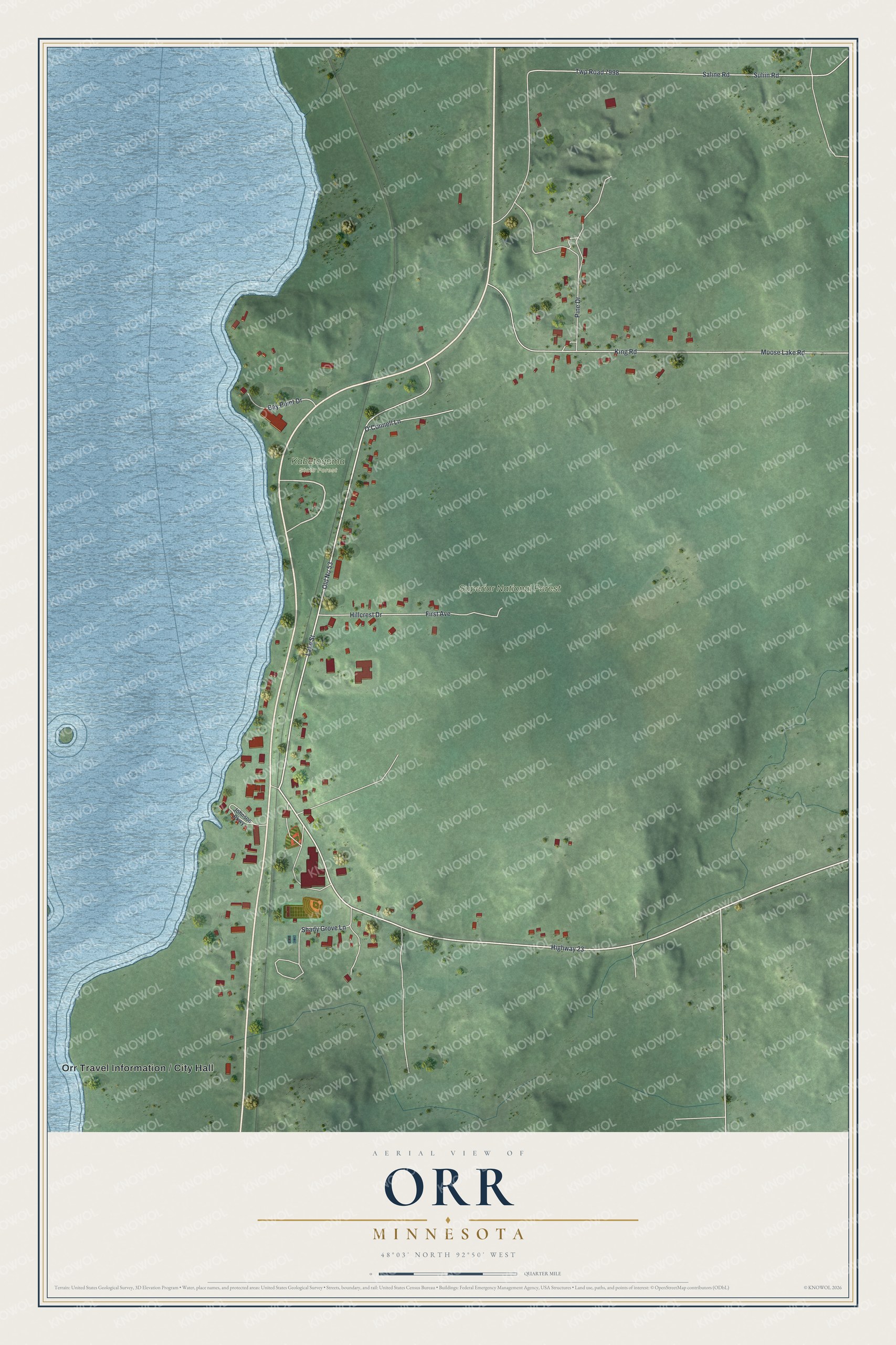 Watermarked full-map preview of Orr, Minnesota