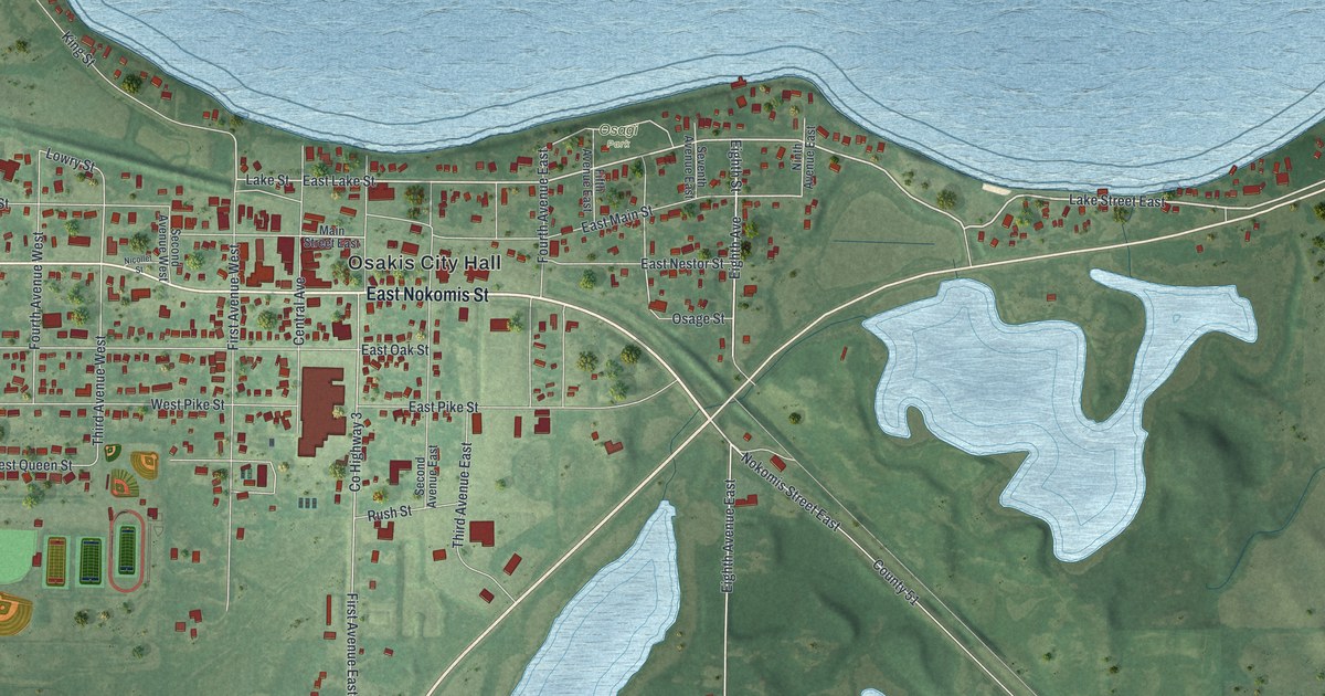 Map of Osakis, Minnesota in 2026