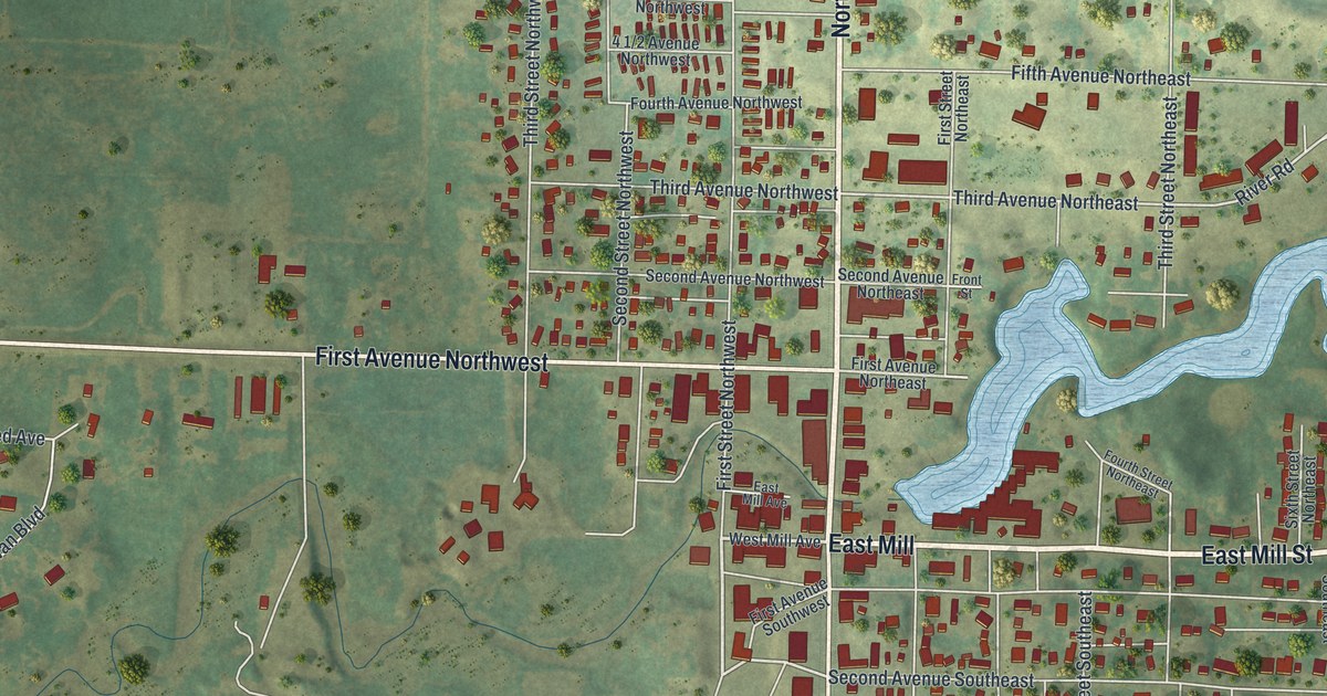 Map of Pelican Rapids, Minnesota in 2026