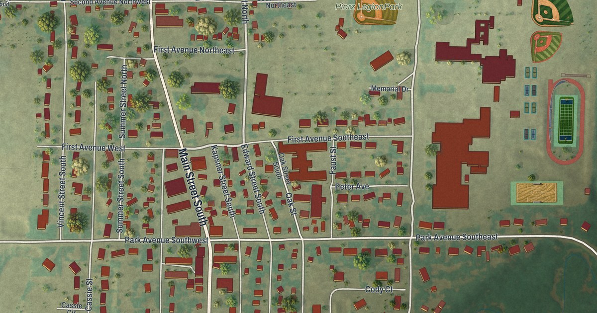 Map of Pierz, Minnesota in 2026