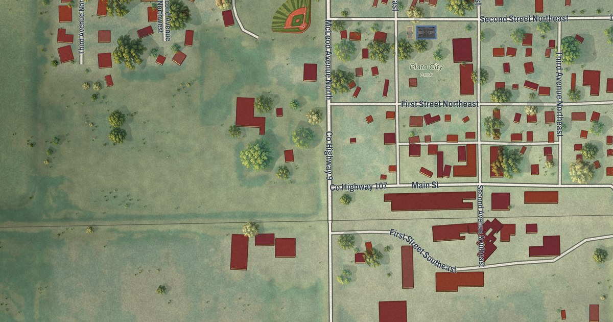 Map of Plato, Minnesota in 2026