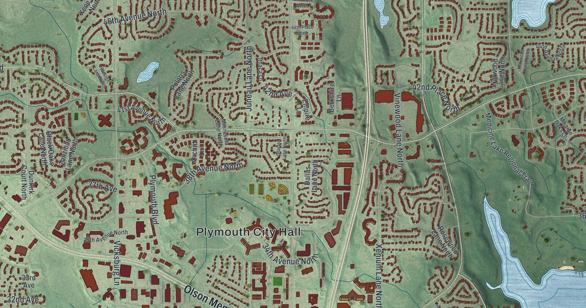 Map of Plymouth, Minnesota in 2026