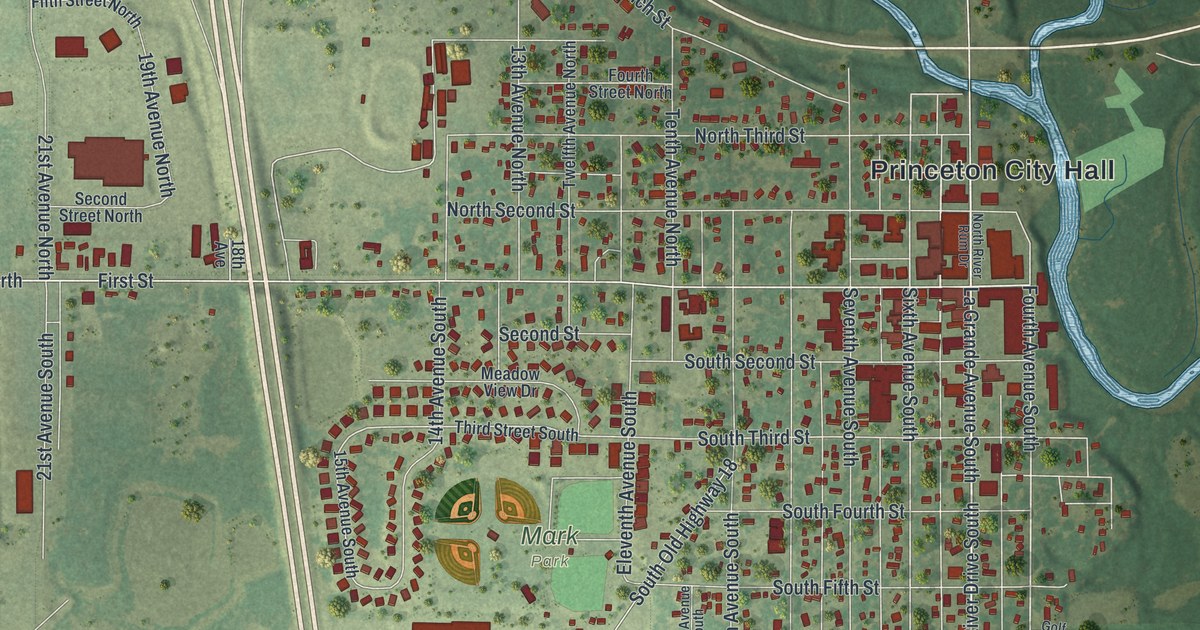 Map of Princeton, Minnesota in 2026