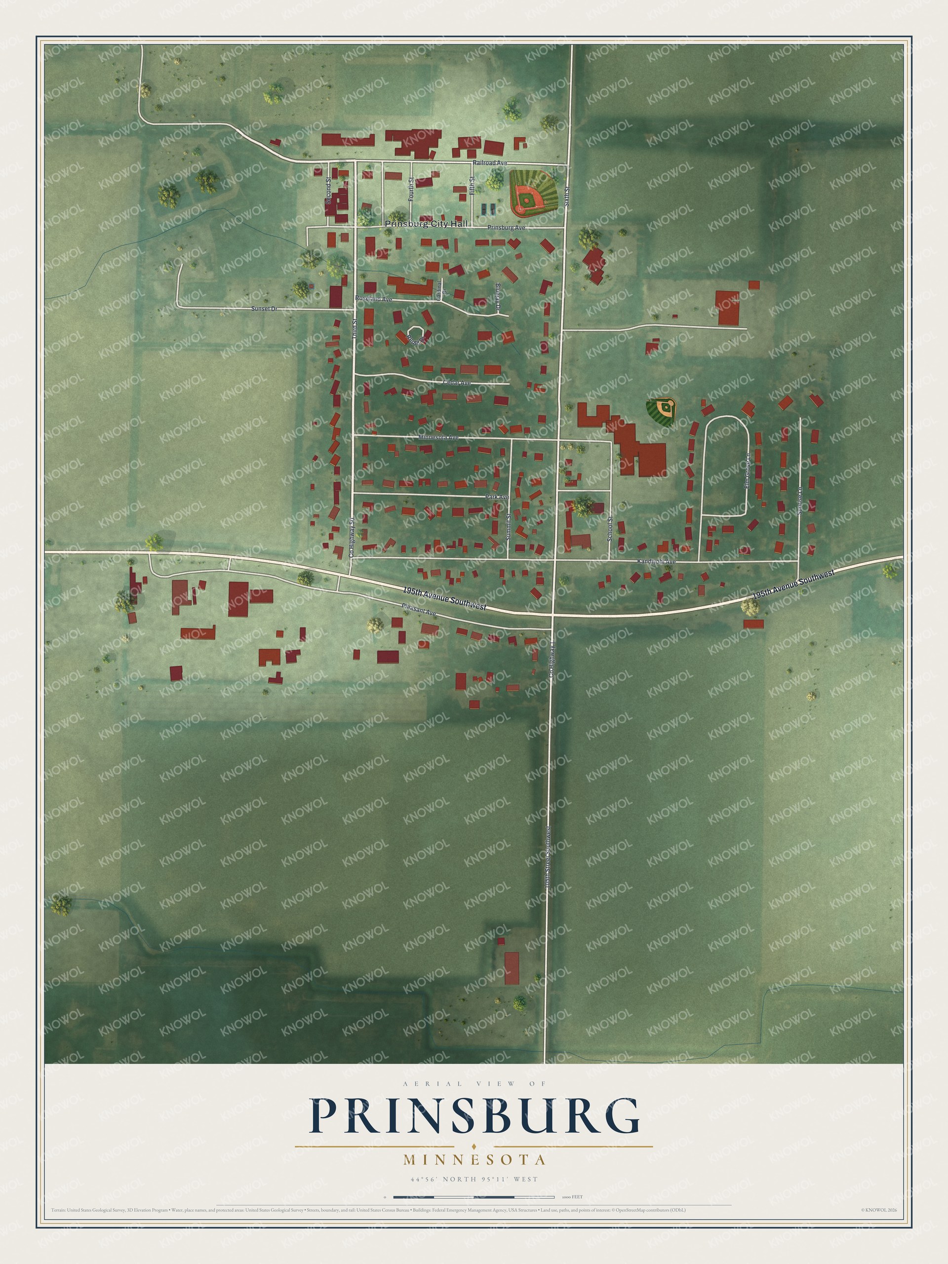 Watermarked full-map preview of Prinsburg, Minnesota