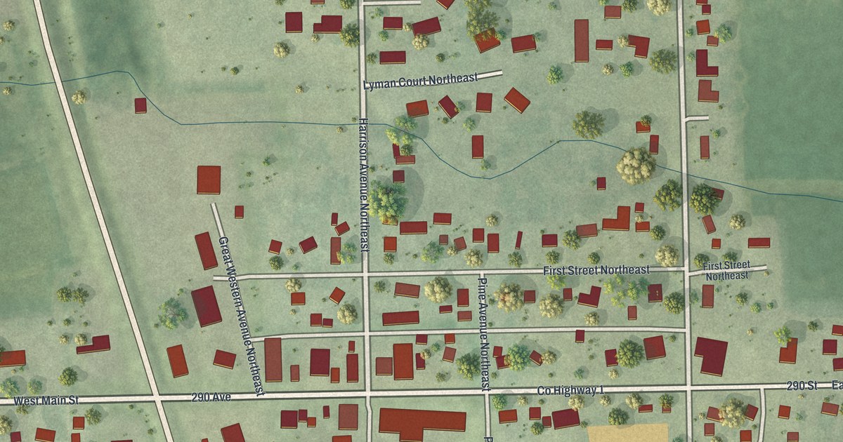 Map of Racine, Minnesota in 2026