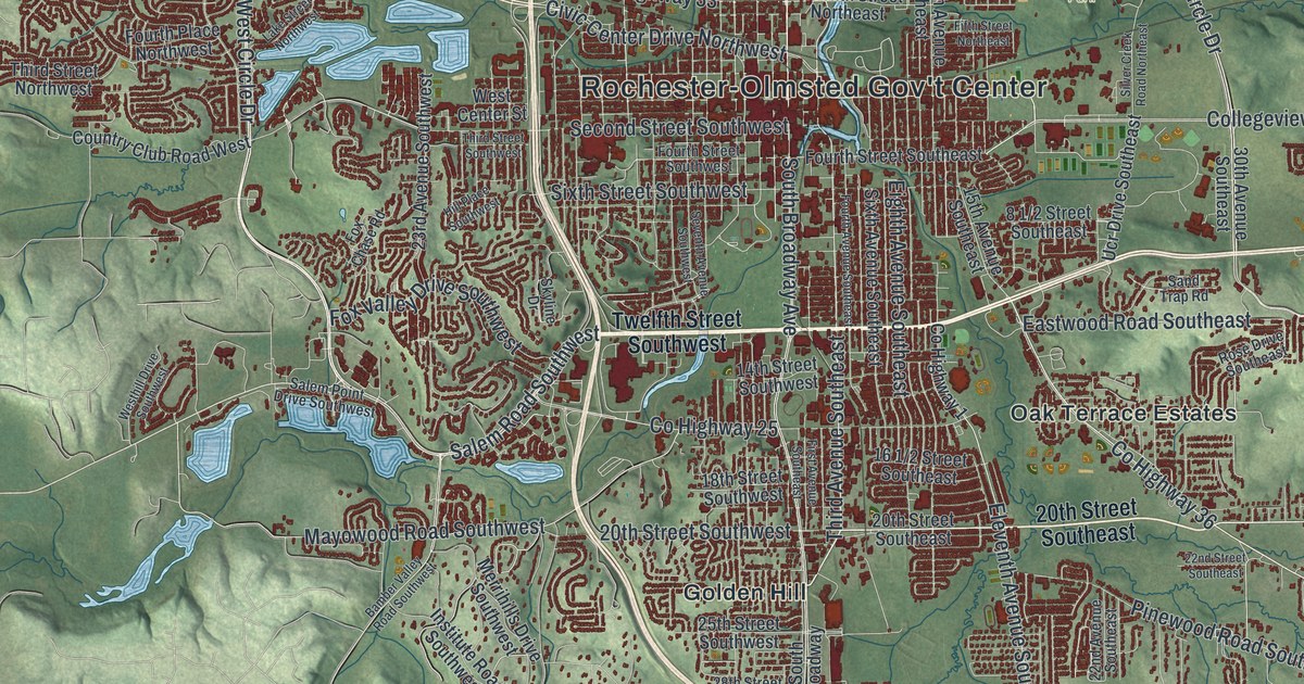 Map of Rochester, Minnesota in 2026