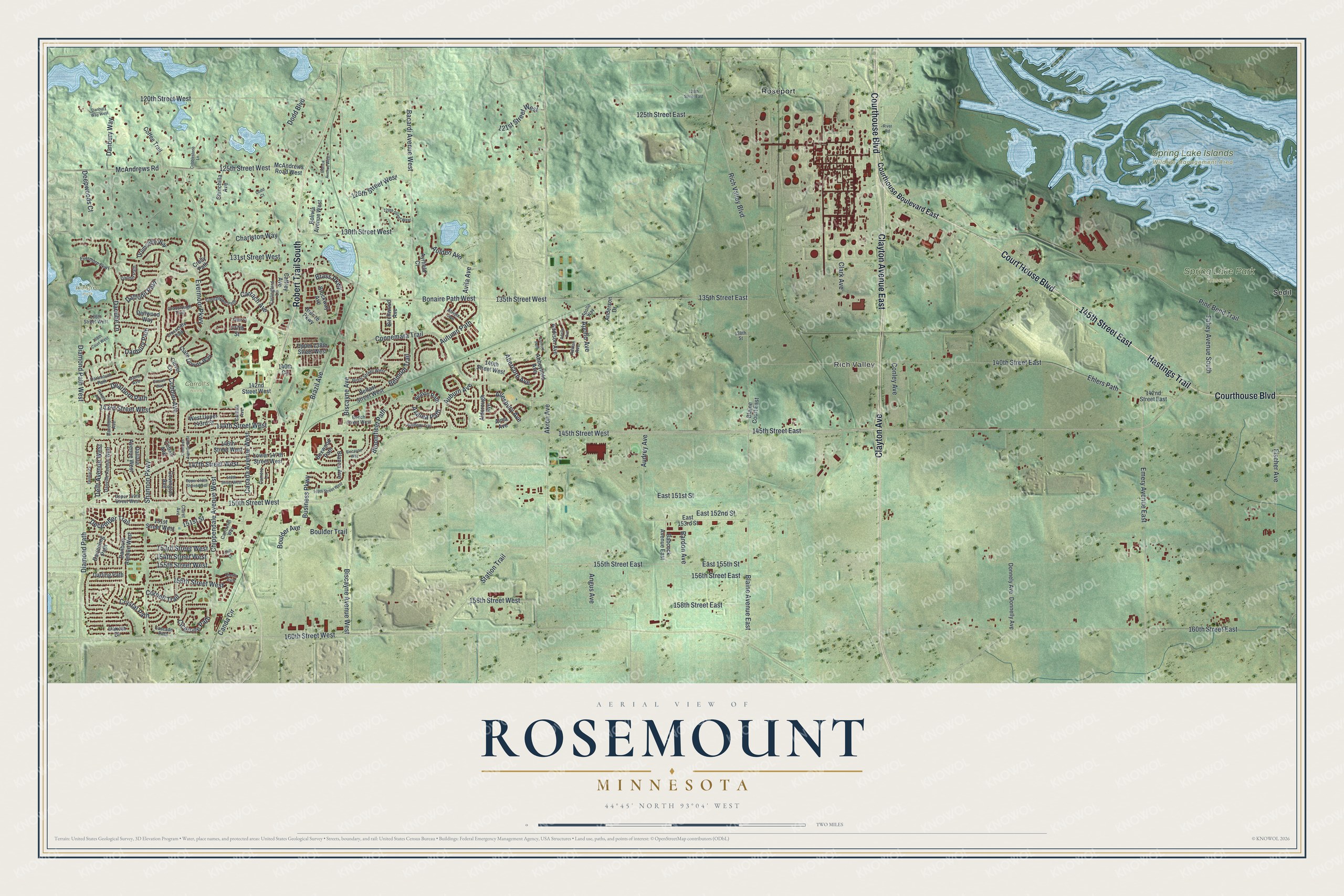 Watermarked full-map preview of Rosemount, Minnesota