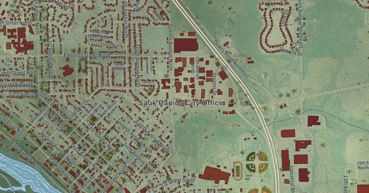 Map of Sauk Rapids, Minnesota in 2026