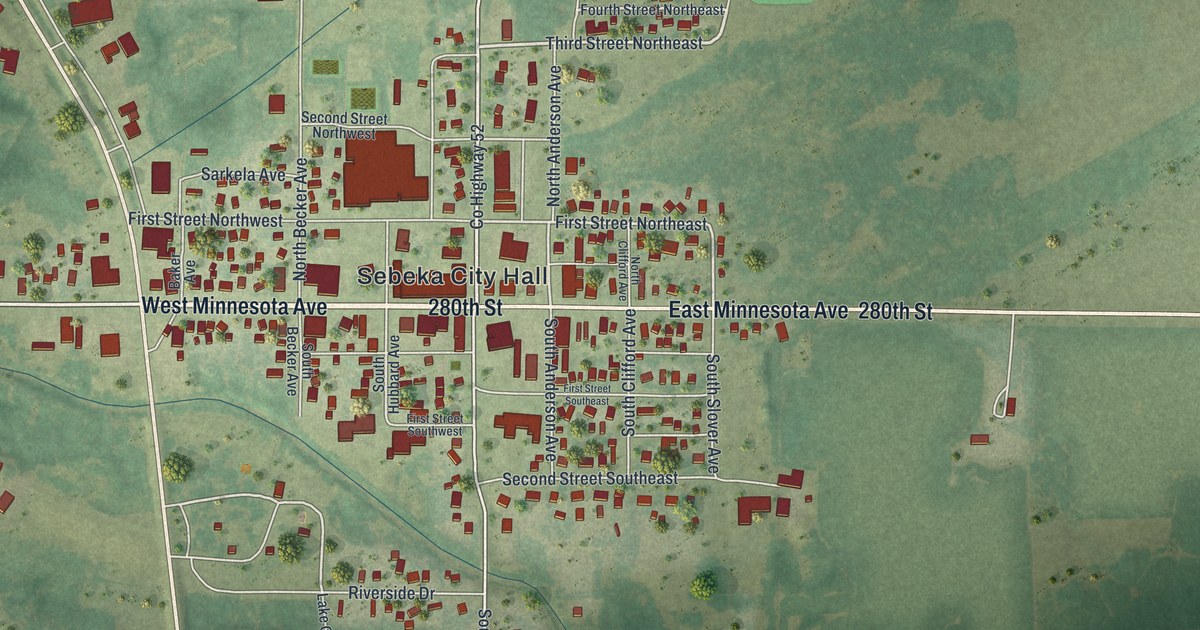 Map of Sebeka, Minnesota in 2026