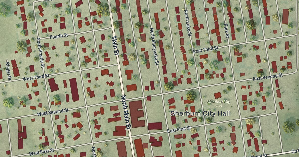 Map of Sherburn, Minnesota in 2026