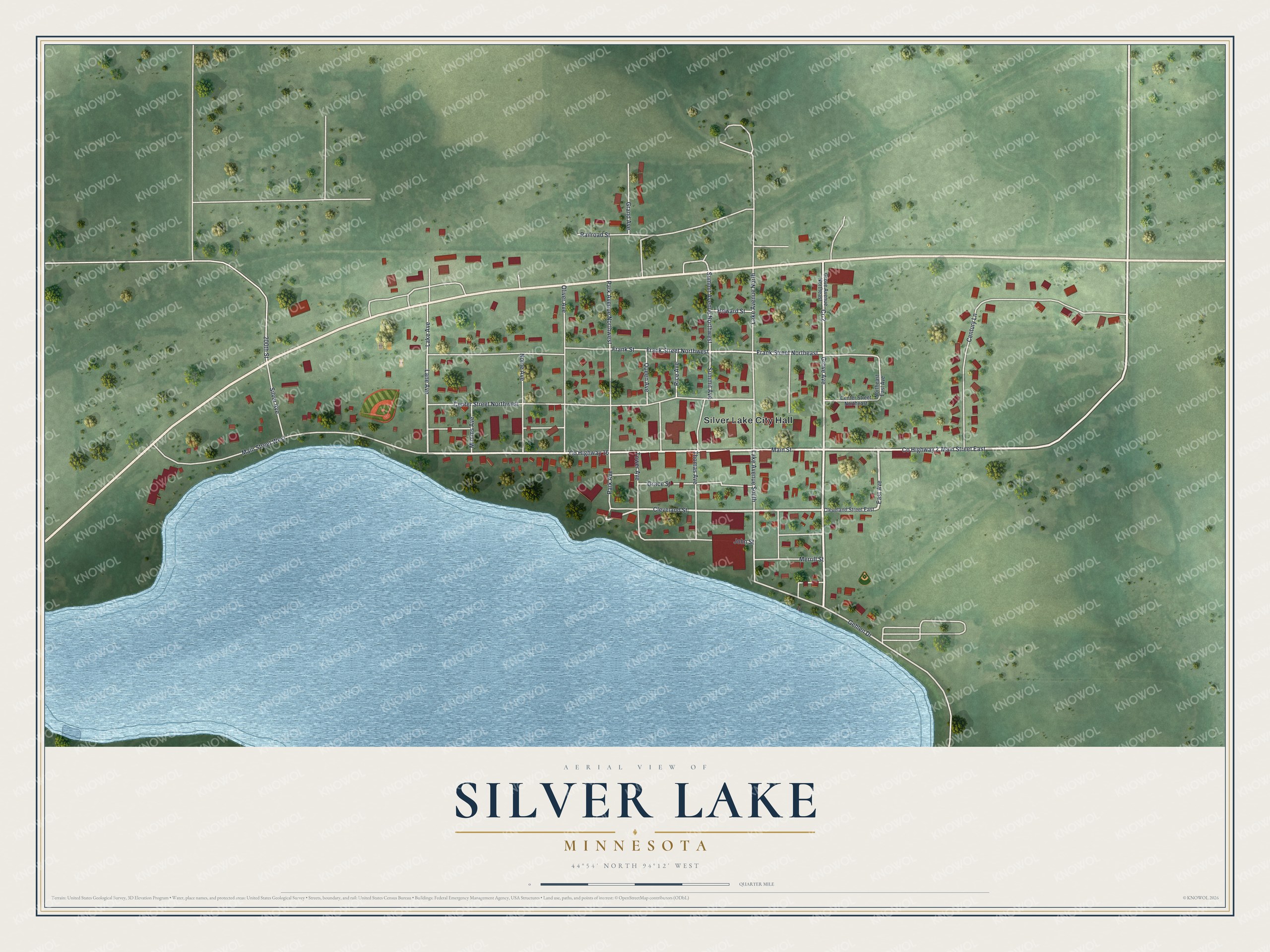 Watermarked full-map preview of Silver Lake, Minnesota