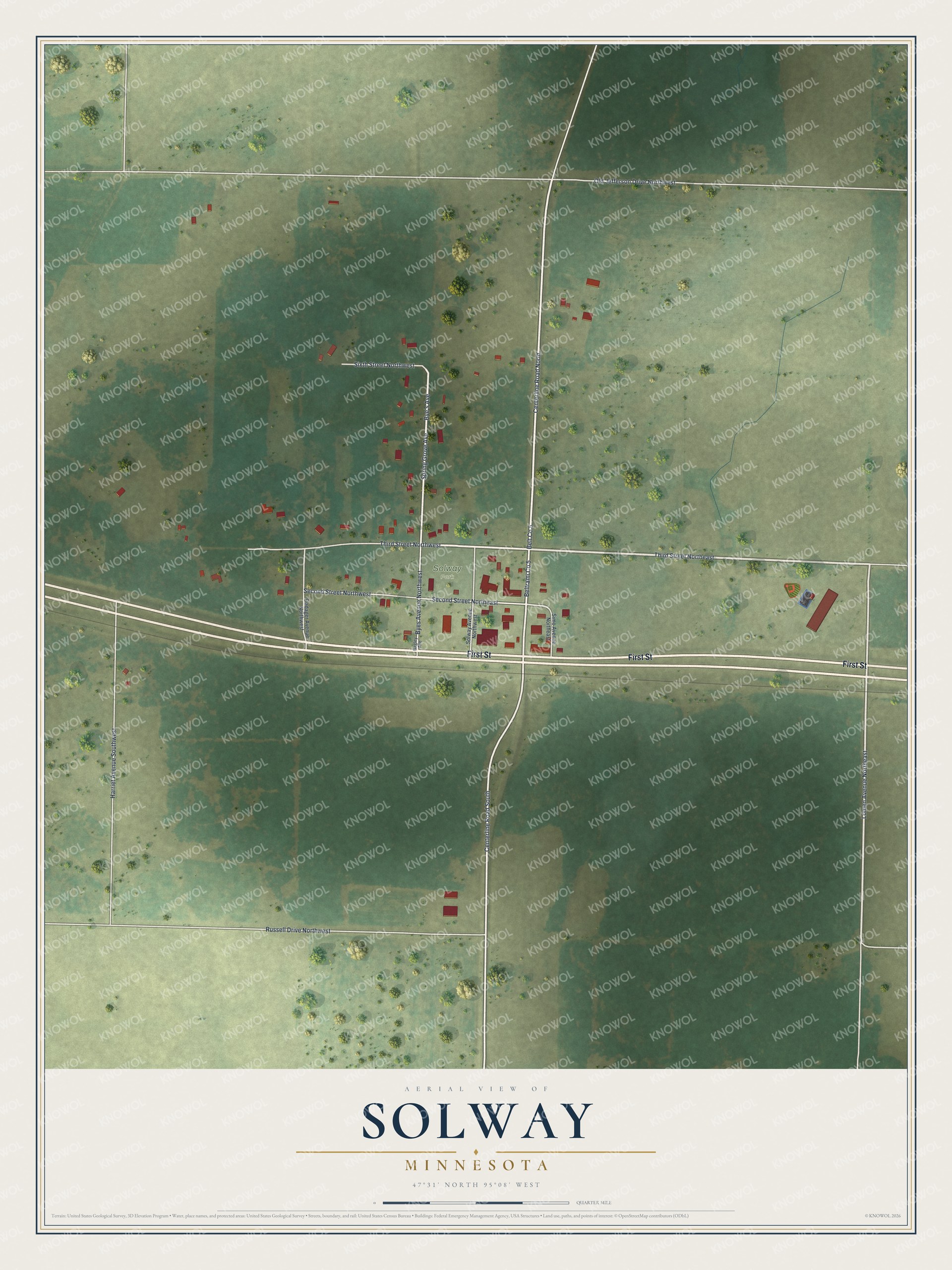 Watermarked full-map preview of Solway, Minnesota