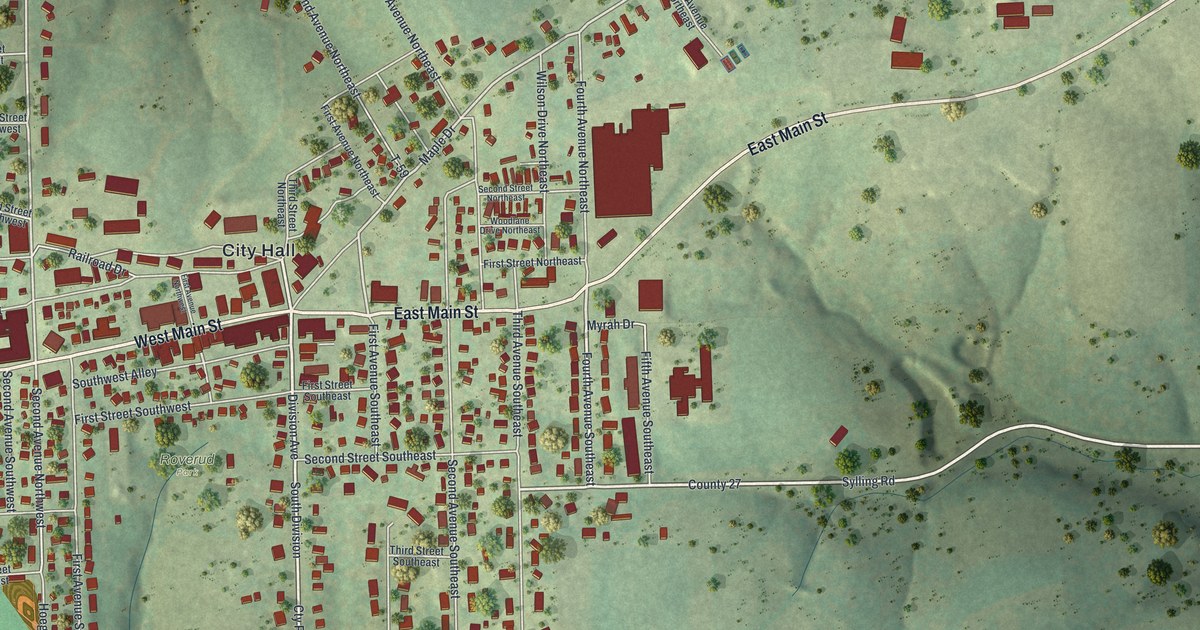 Map of Spring Grove, Minnesota in 2026