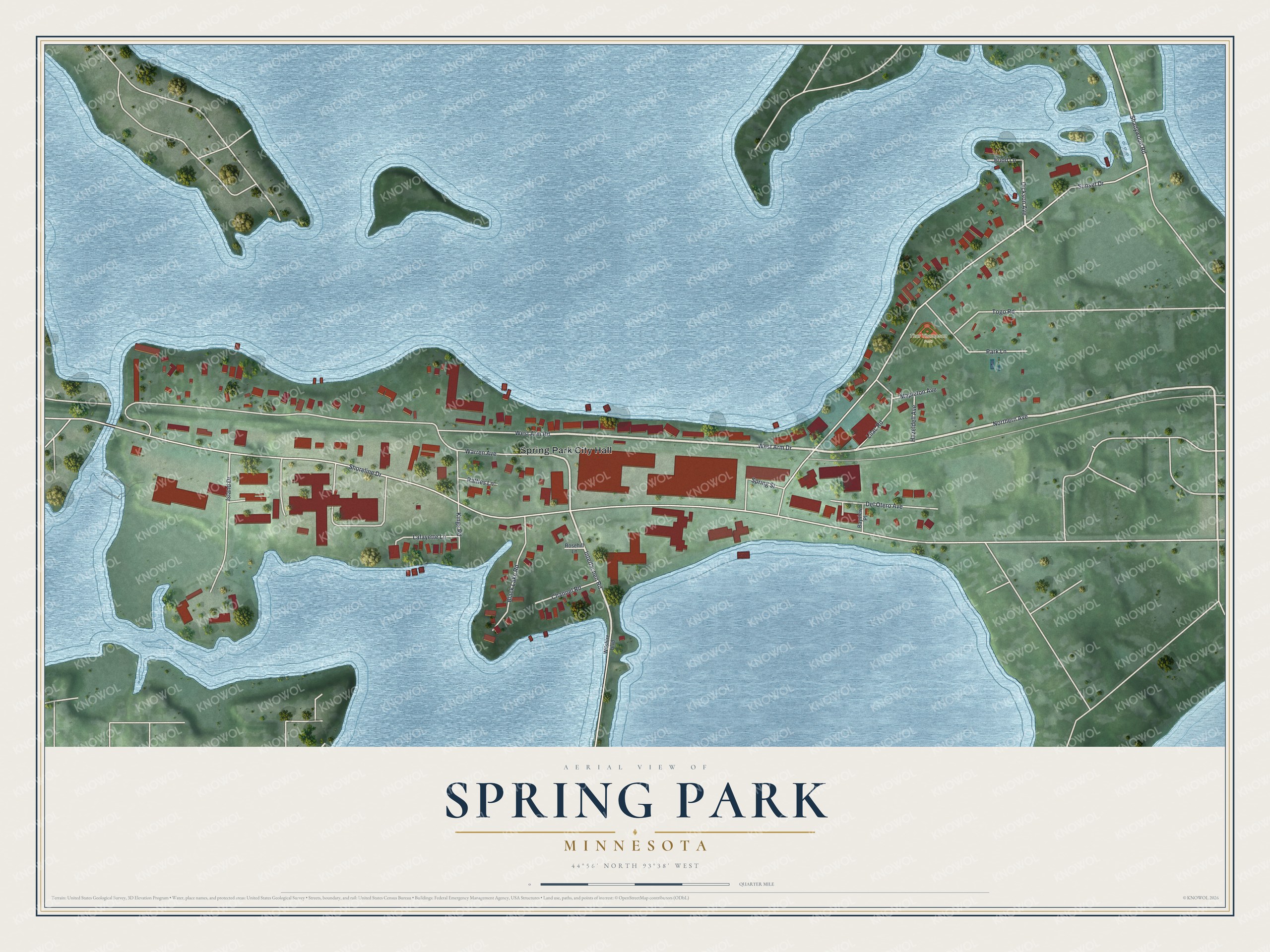 Watermarked full-map preview of Spring Park, Minnesota