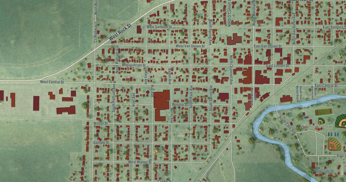Map of Springfield, Minnesota in 2026