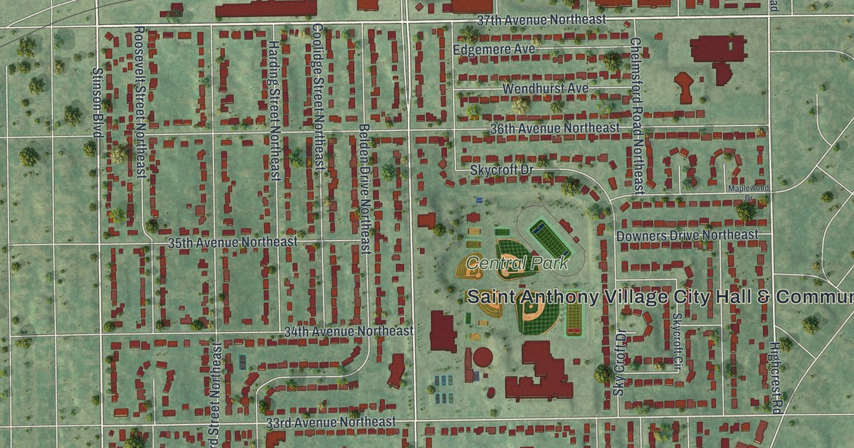 Map of St. Anthony, Hennepin County, Minnesota in 2026