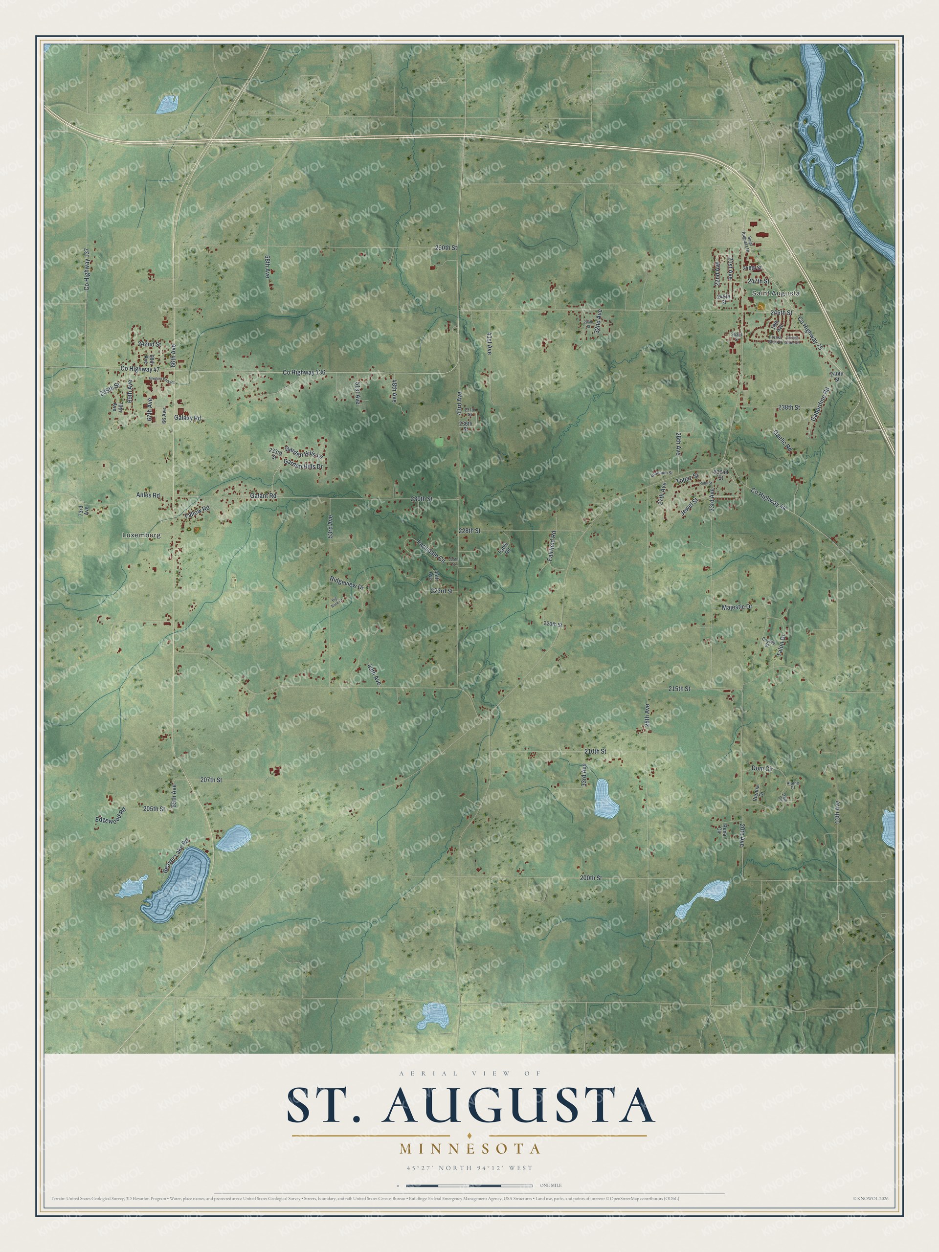 Watermarked full-map preview of St. Augusta, Minnesota