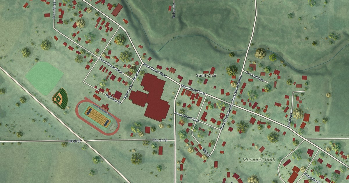 Map of St. Clair, Minnesota in 2026