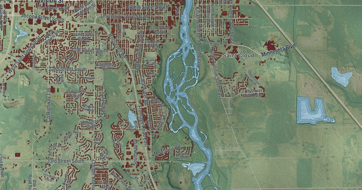 Map of St. Cloud, Minnesota in 2026