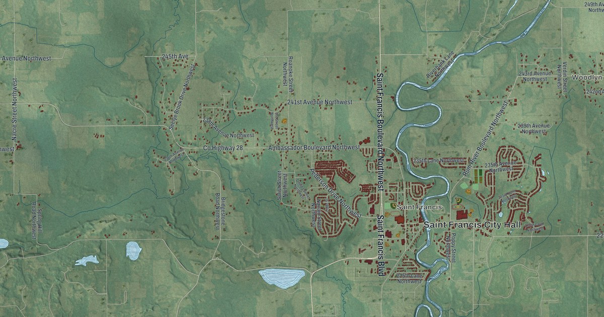 Map of St. Francis, Minnesota in 2026