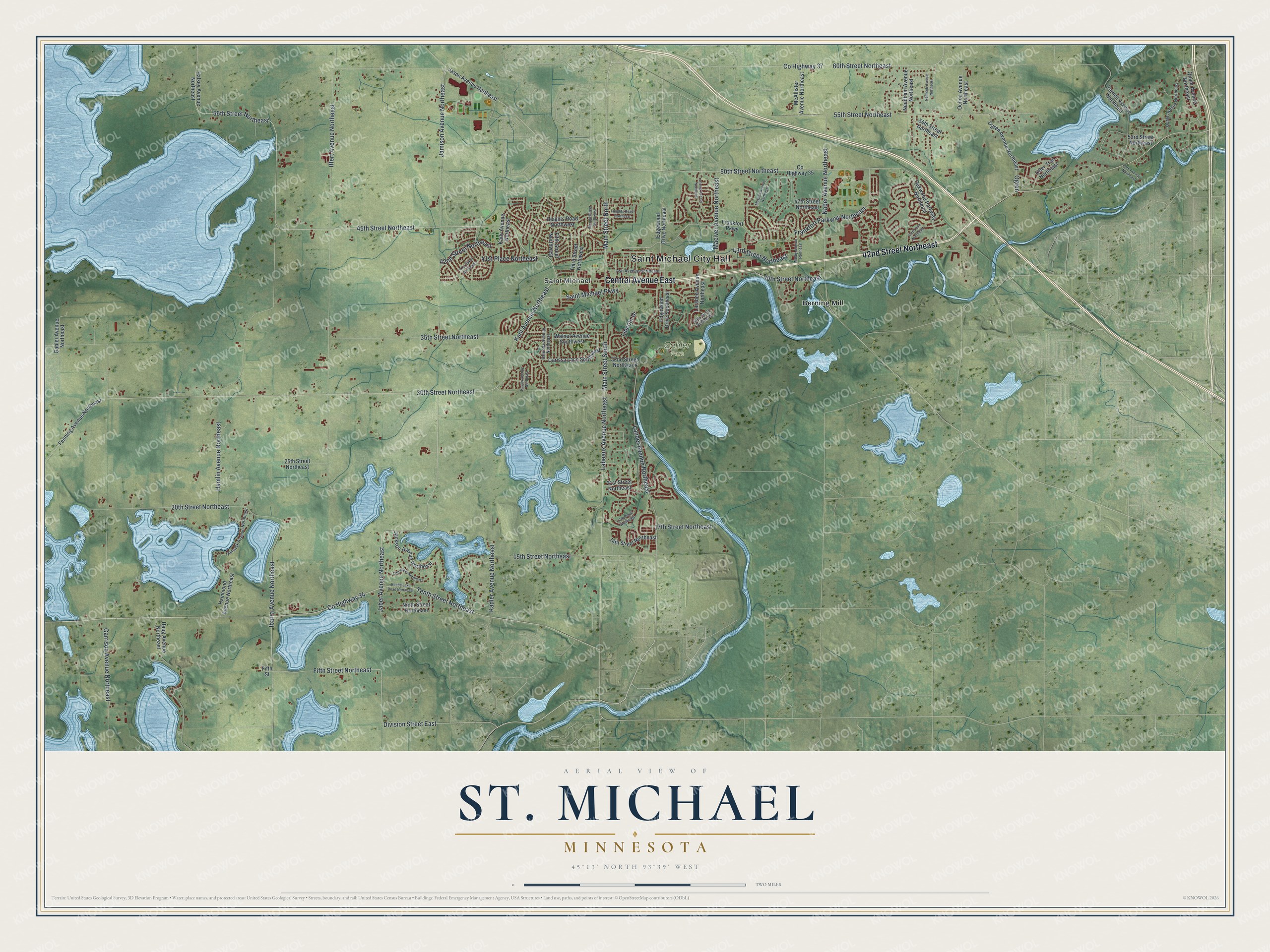 Watermarked full-map preview of St. Michael, Minnesota