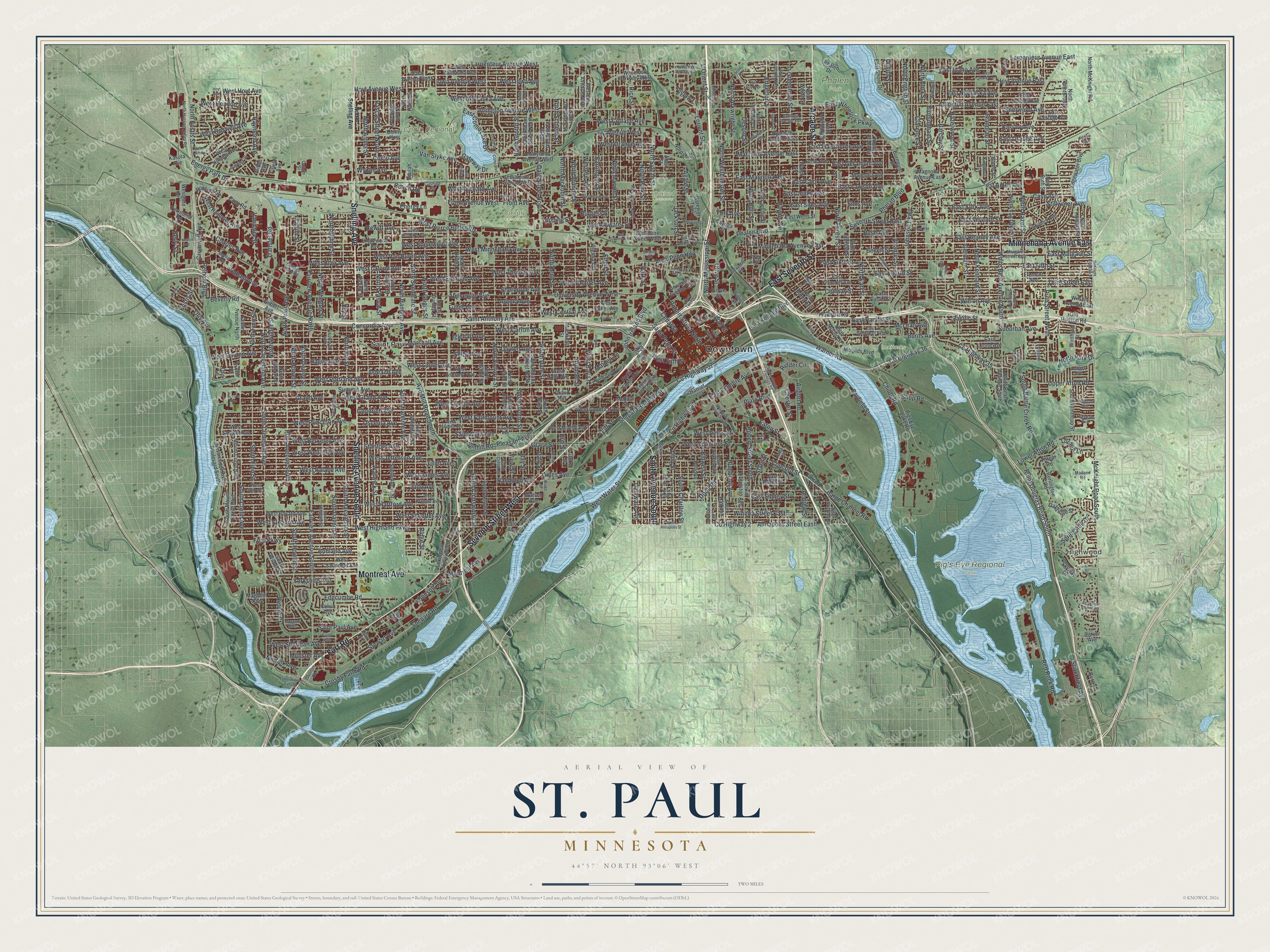 Watermarked full-map preview of St. Paul, Minnesota