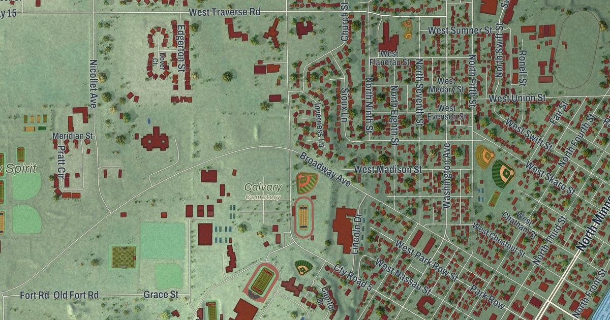 Map of St. Peter, Minnesota in 2026