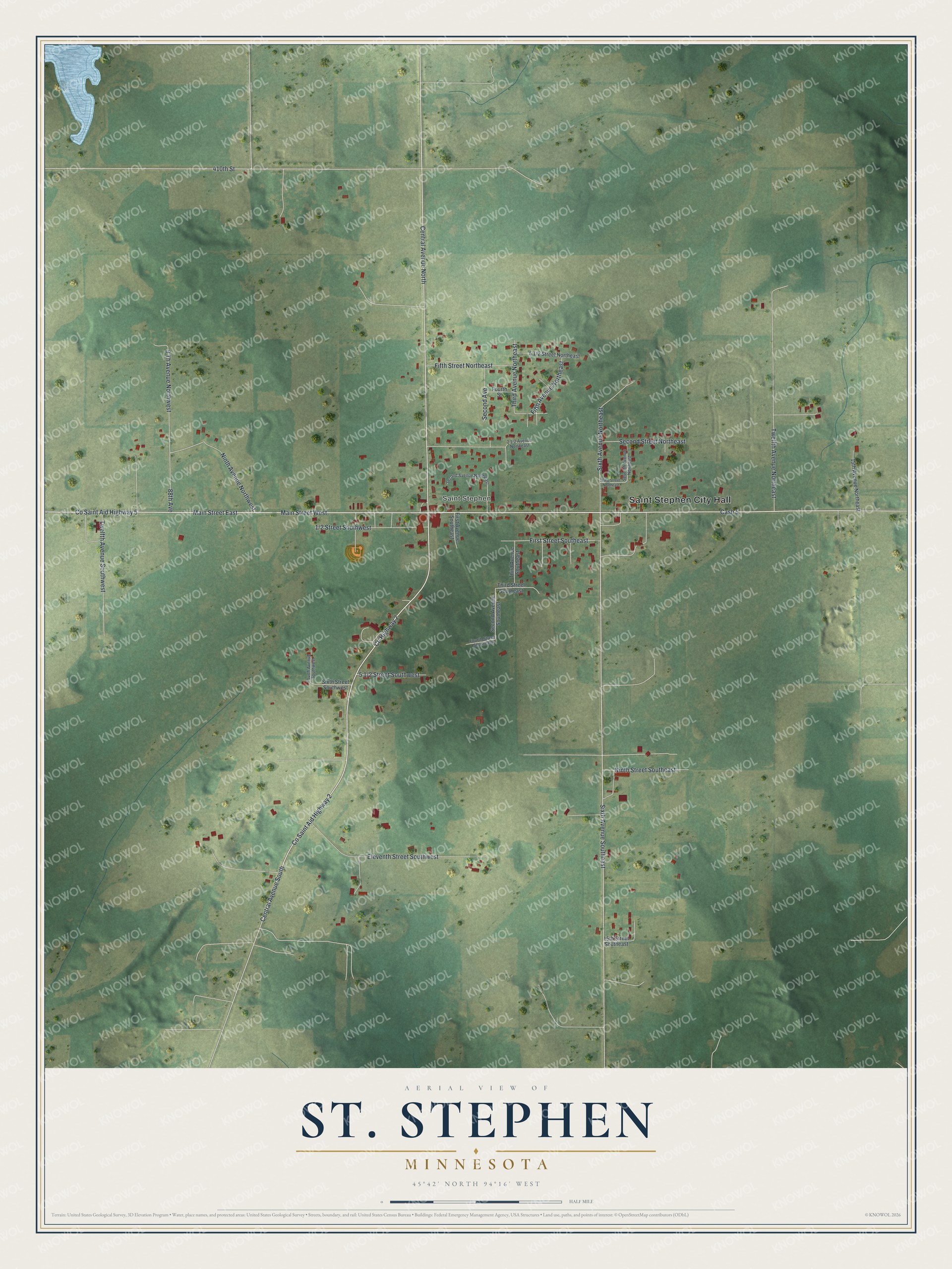 Watermarked full-map preview of St. Stephen, Minnesota