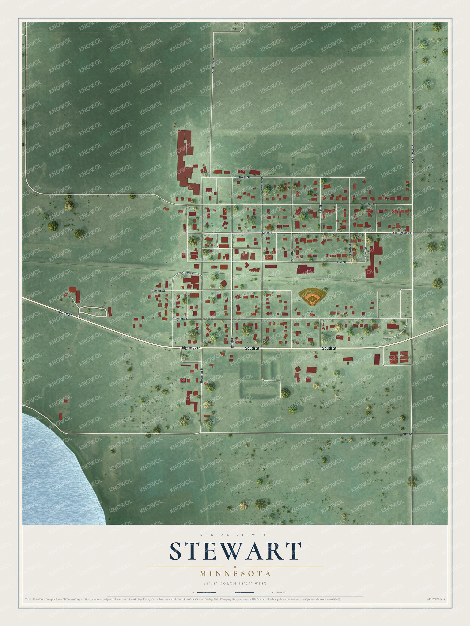 Watermarked full-map preview of Stewart, Minnesota