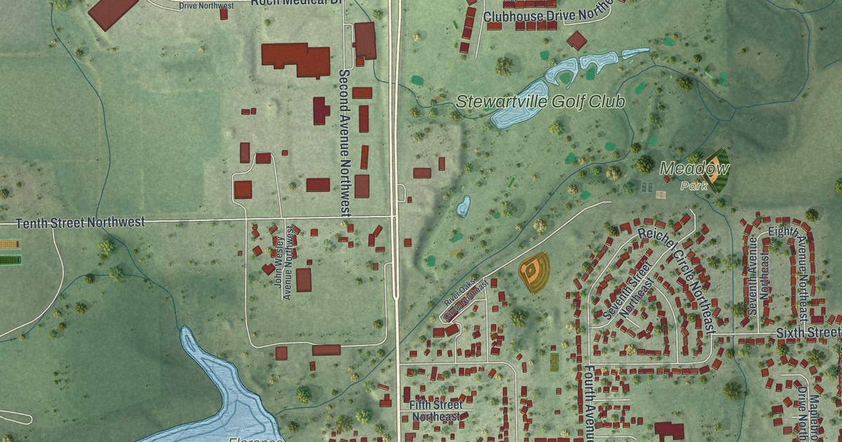 Map of Stewartville, Minnesota in 2026