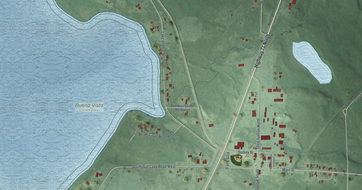Map of Tenstrike, Minnesota in 2026