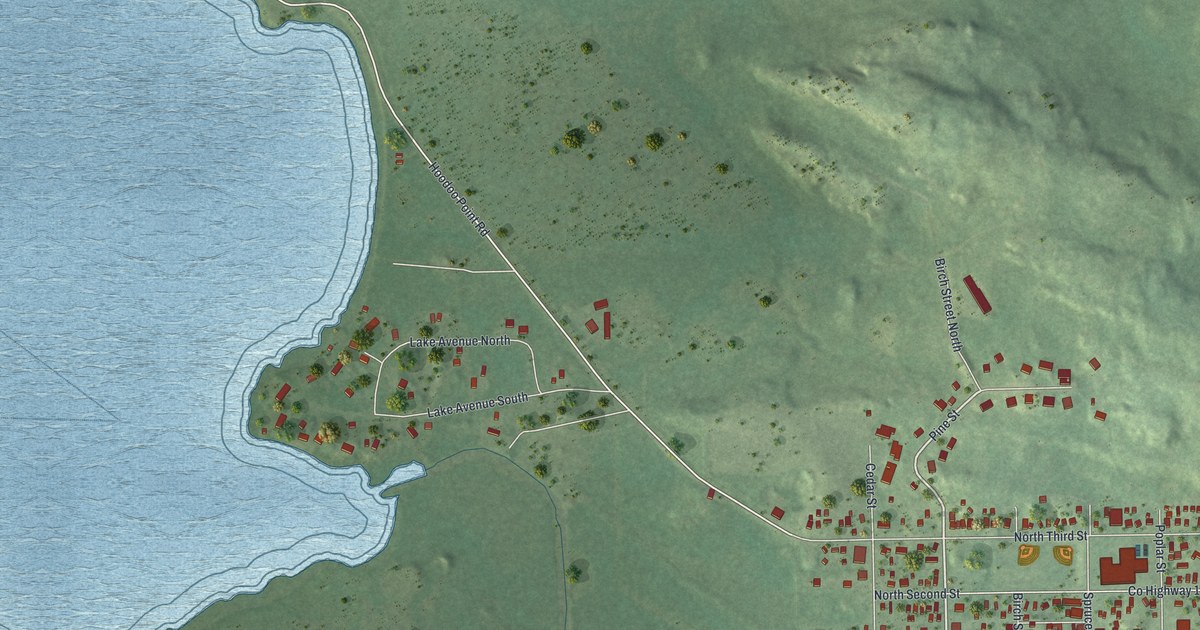 Map of Tower, Minnesota in 2026