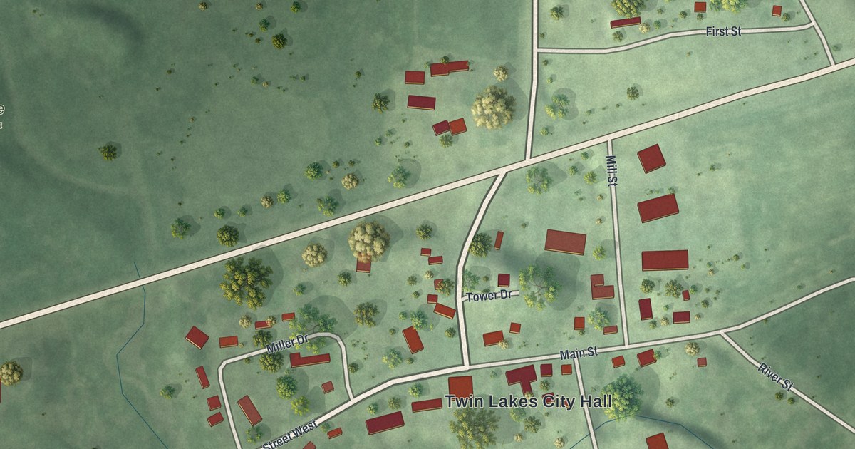 Map of Twin Lakes, Minnesota in 2026