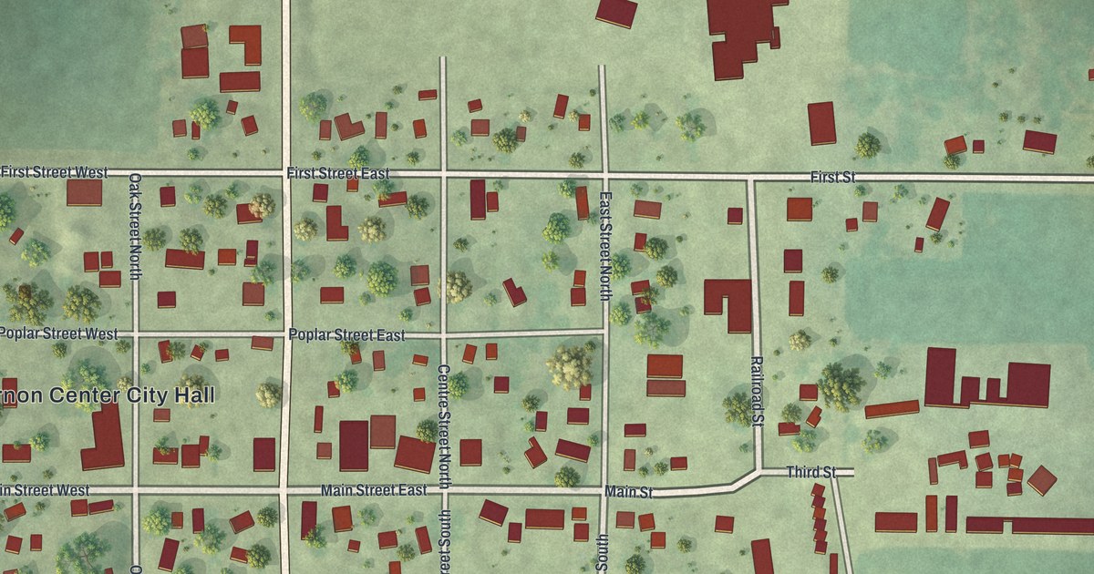 Map of Vernon Center, Minnesota in 2026