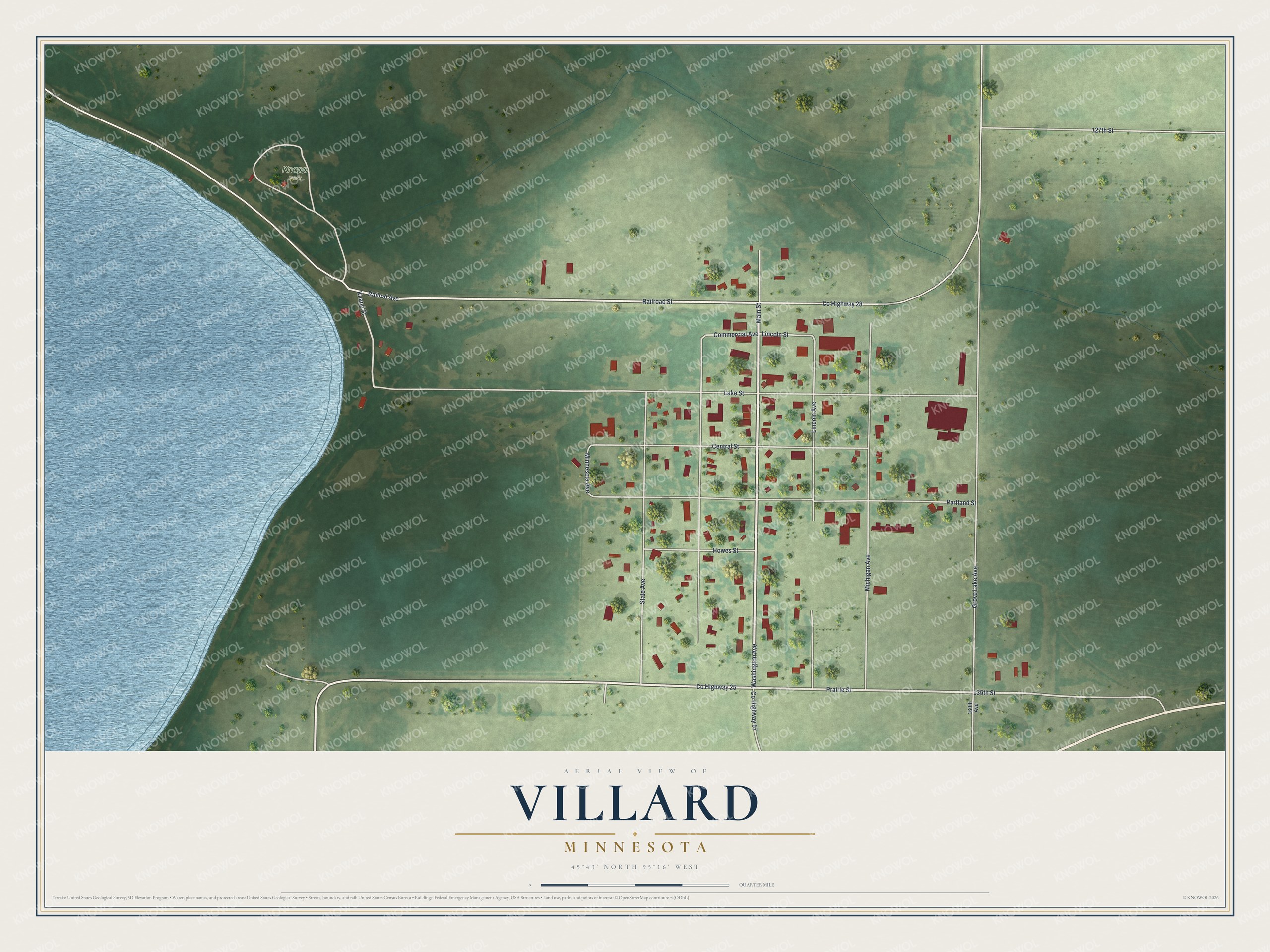 Watermarked full-map preview of Villard, Minnesota