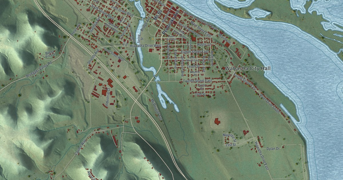 Map of Wabasha, Minnesota in 2026