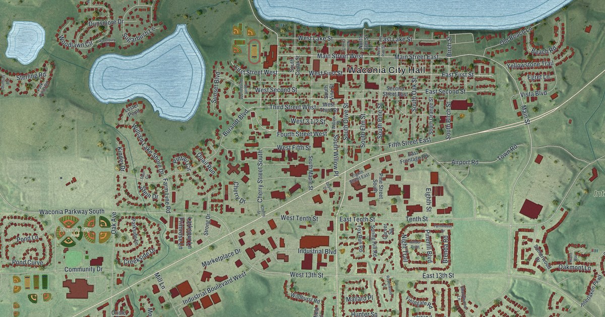 Map of Waconia, Minnesota in 2026