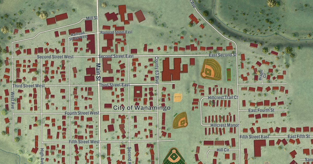 Map of Wanamingo, Minnesota in 2026