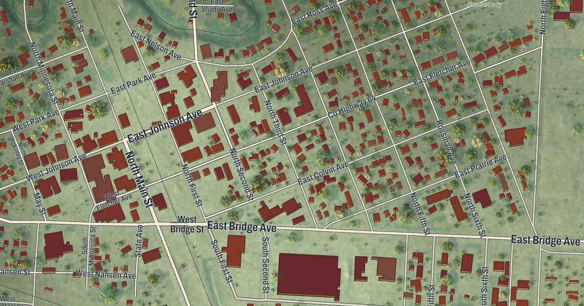 Map of Warren, Minnesota in 2026