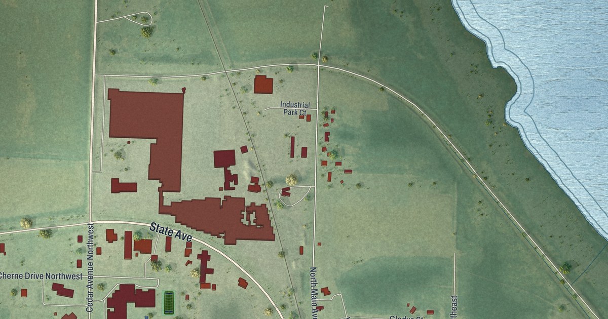 Map of Warroad, Minnesota in 2026