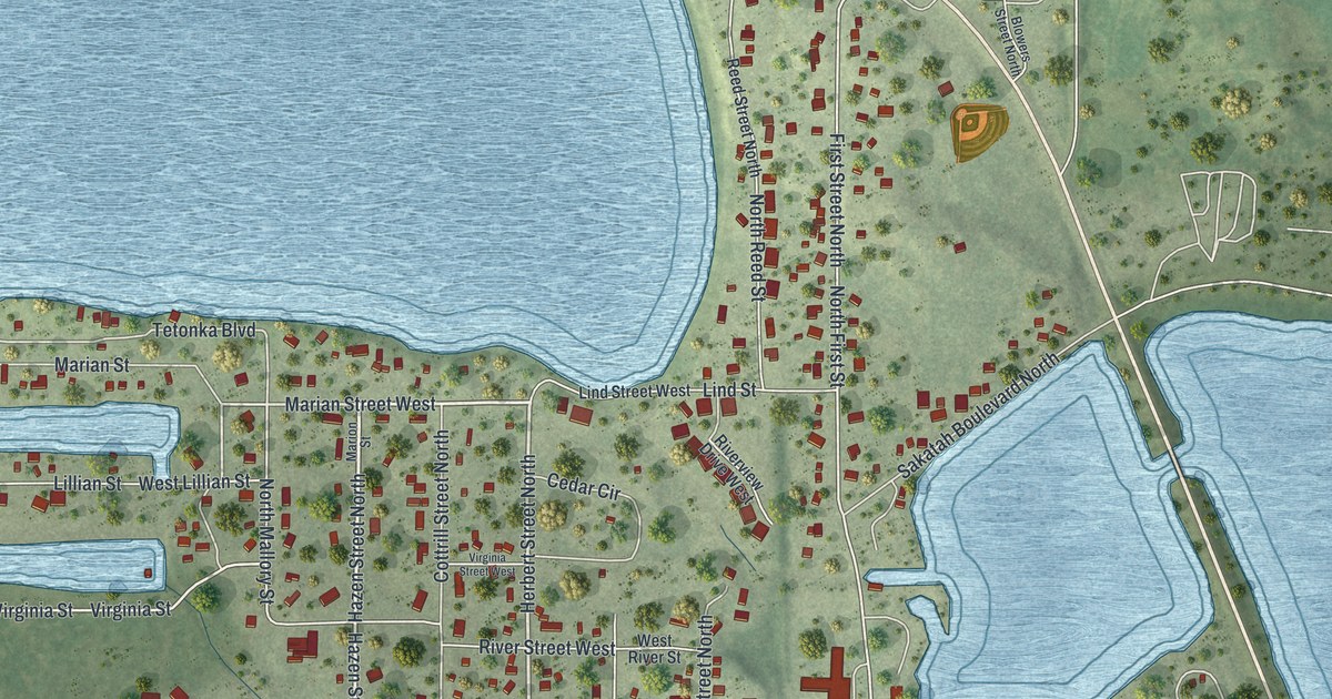 Map of Waterville, Minnesota in 2026