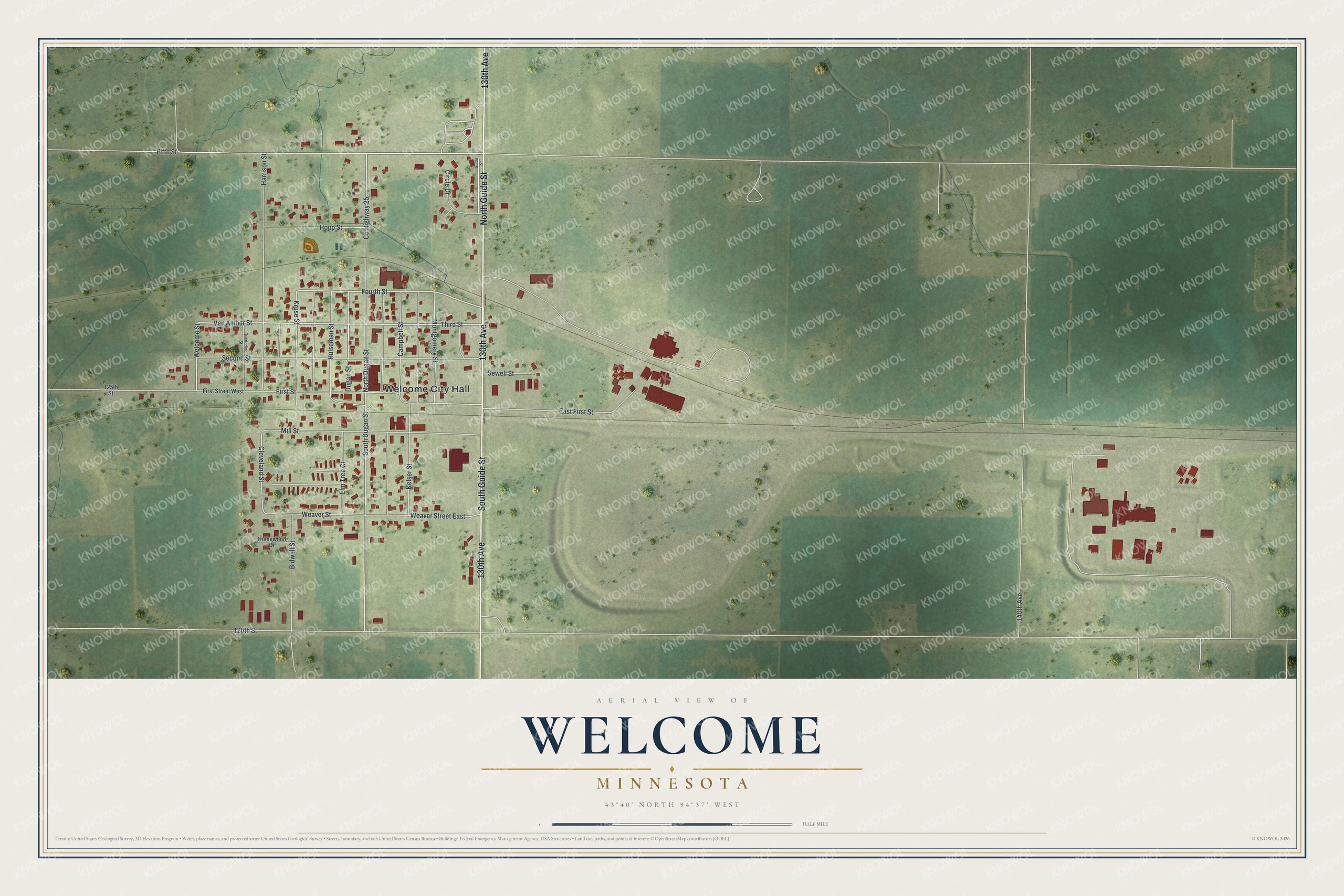 Watermarked full-map preview of Welcome, Minnesota