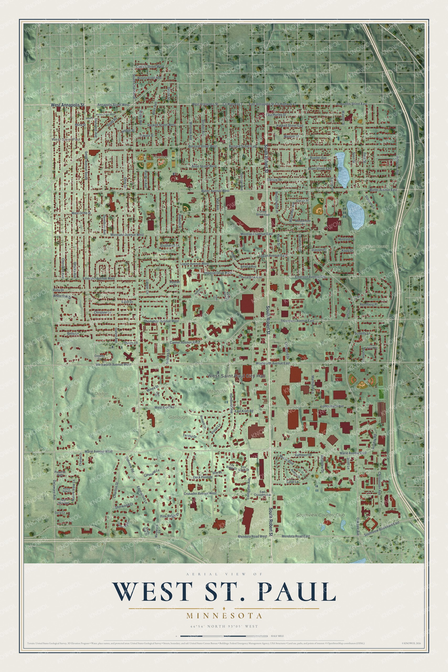 Watermarked full-map preview of West St. Paul, Minnesota