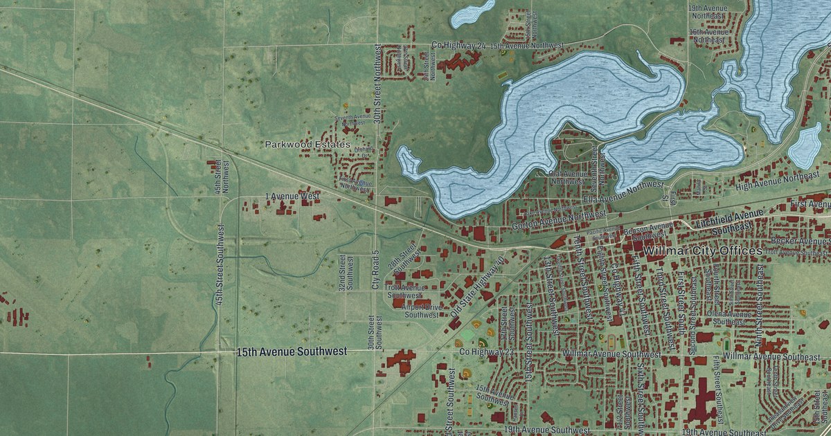 Map of Willmar, Minnesota in 2026