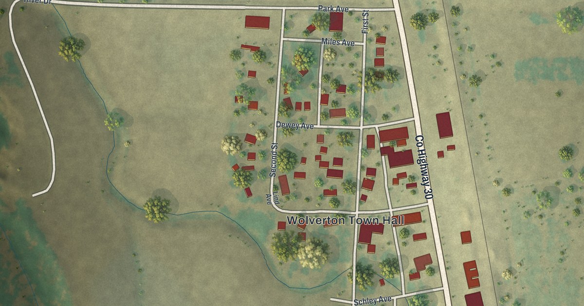 Map of Wolverton, Minnesota in 2026