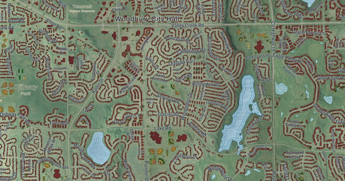 Map of Woodbury, Minnesota in 2026