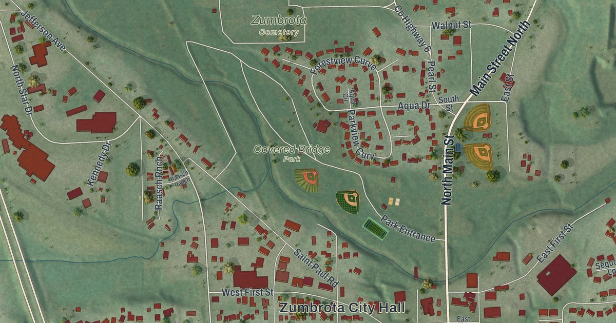 Map of Zumbrota, Minnesota in 2026