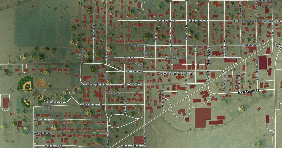 Map of Advance, Missouri in 2026